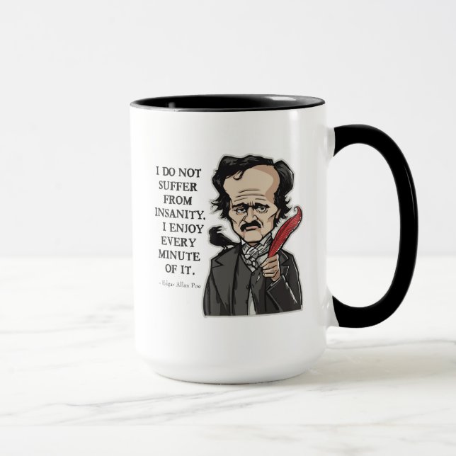 Rolig Edgar Allan Poe citationsteckenmugg Mugg (Höger)
