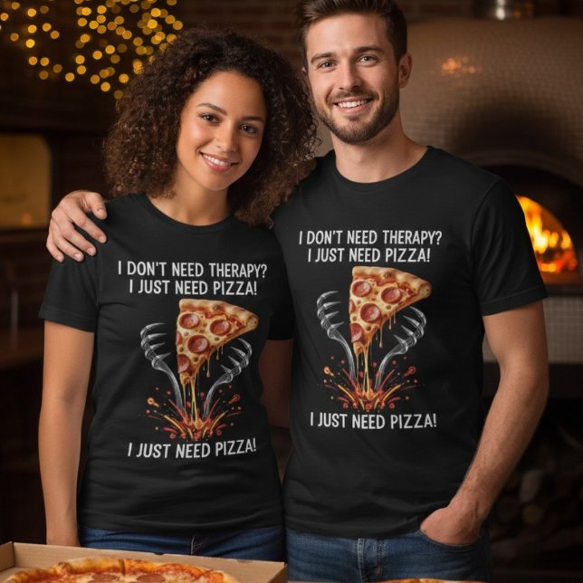 Rolig Edgy Pizza Terapi Jag Behöver Bara Pizza T Shirt (Skapare uppladdad)