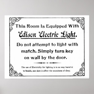Rolig Edison elektriskt ljus Poster