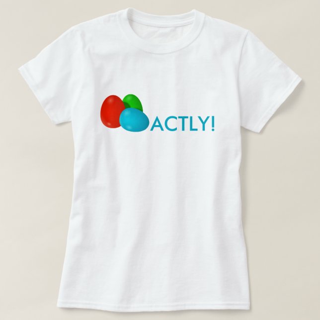 Rolig EggsActly påskskjorta Tee (Design framsida)