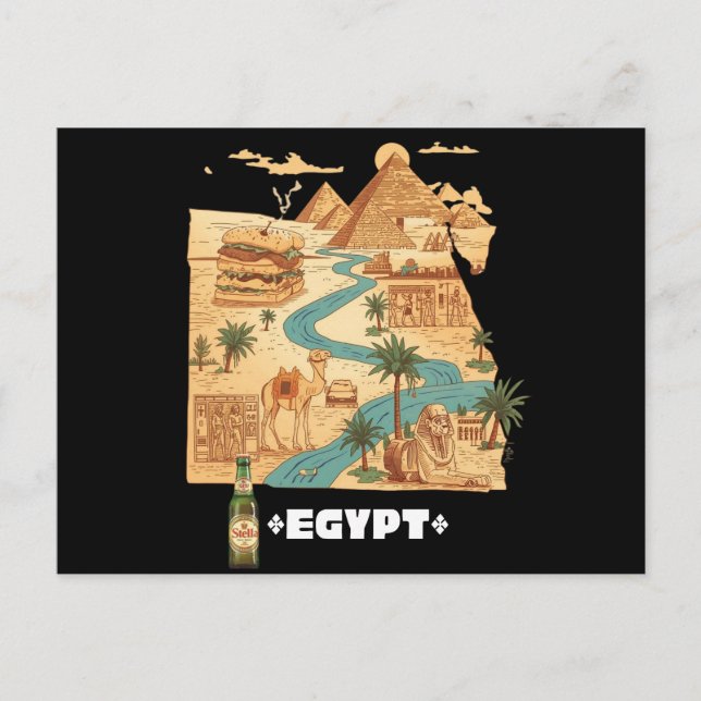 Rolig Egyptenkarta Egyptiska vibbar Vykort (Framsida)
