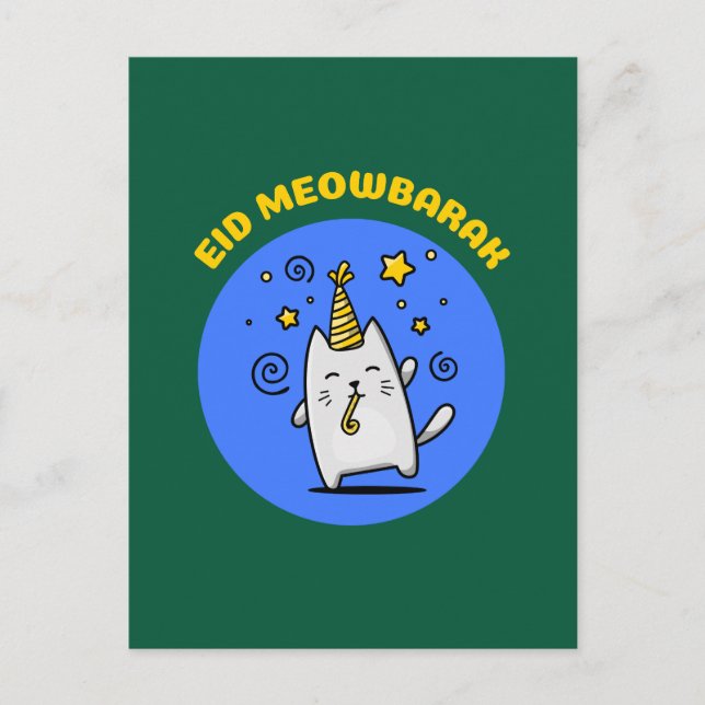 Rolig Eid Katt Vykort (Framsida)