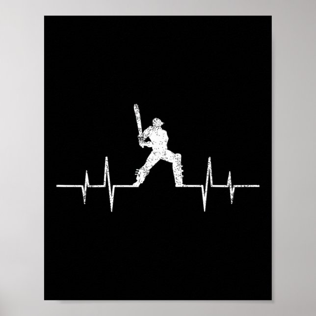 Rolig Ekg Cricket Spel Älskar Presentar Cool Crick Poster (Framsidan)