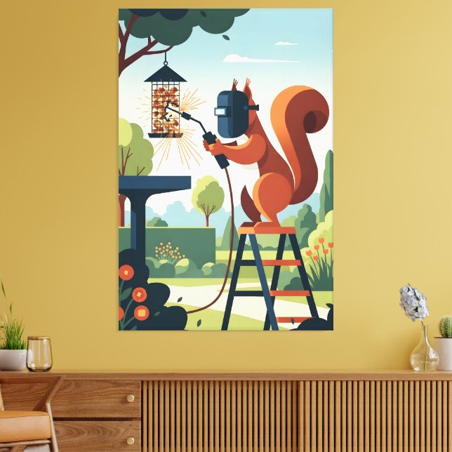 Rolig ekorre canvastryck (Insitu (Vardagsrum))