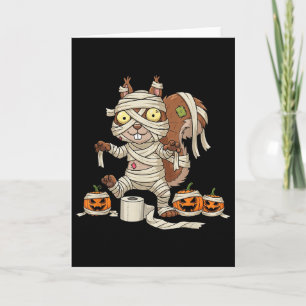 Rolig Ekorre Mummie Pumpa Halloween Barn Mäns W Kort