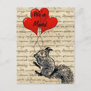 Rolig ekorreadressändring meddelande vykort