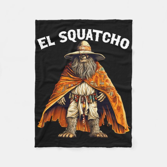Rolig El Squatcho - Western mexikansk Bigfoot Sasq Fleecefilt (Framsidan)