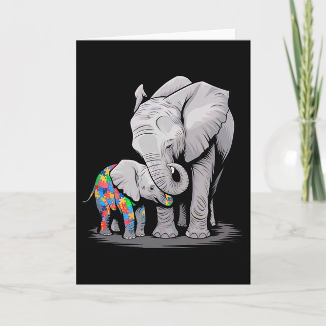 Rolig Elefant Autism Acceptans Autism Mamma Barn P Kort (Framsida)