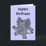 Rolig elefant för dans CY Kort<br><div class="desc">Den uppsluppna gulliga danselefantdesignen är unik och roligt och en underbar gåvaidé. Han är lycklig och tycka om liv. Kan också tillfoga beställnings- text,  när beställa. Han är fullt av personlighet.</div>