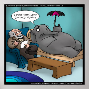 Rolig Elefant I Terapi Affisch