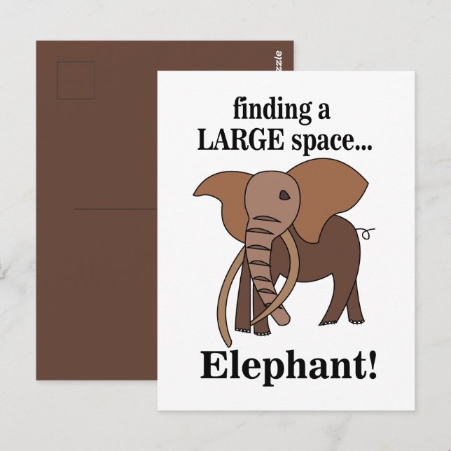 Rolig Elefant Vykort (Fram/baksida)