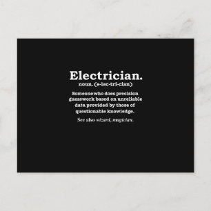 Rolig elektriker definition gåva examen vykort
