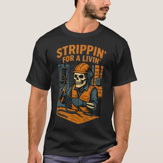 Rolig elektriker med en t shirt (Framsida)