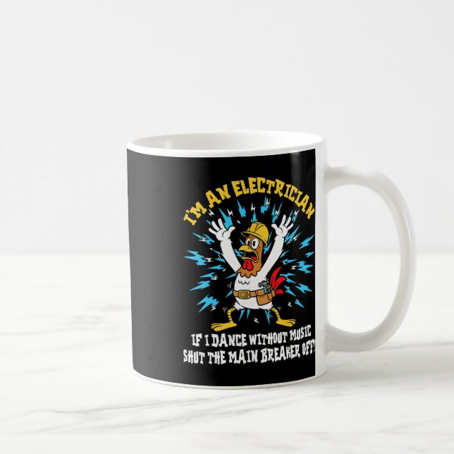 Rolig elektriker meme dans utan musik Lineman Kaffemugg (Höger)