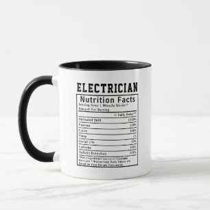Rolig elektriker näringsfakta elektrisk present mugg