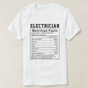 Rolig elektriker näringsfakta elektrisk present t shirt