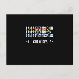 Rolig elektriker skjorta, jag klipper kablar vykort