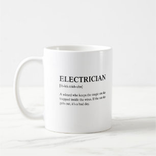 Rolig elektriker teknisk betydelse beskrivning kaffemugg