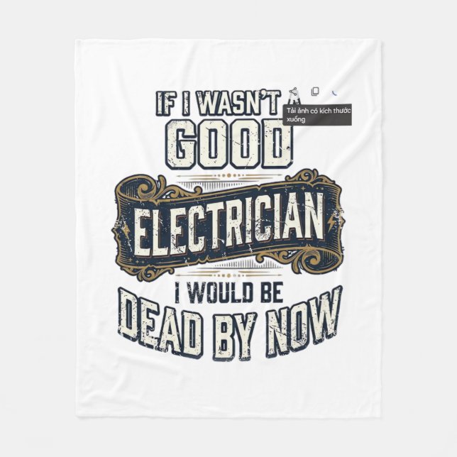 Rolig elektriker Vintage gravyr Citat Design Fleecefilt (Framsidan)