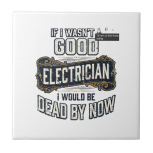Rolig elektriker Vintage gravyr citat design Kakelplatta