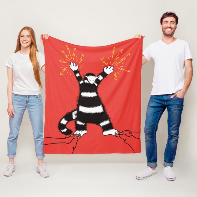 Rolig elektrisk spänning för kattteckenkick fleecefilt (På plats)