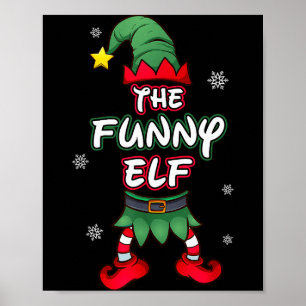 Rolig Elf Jul Pyjamas Matchande Familj Gr Poster