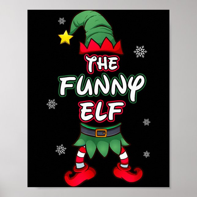 Rolig Elf Jul Pyjamas Matchande Familj Gr Poster (Framsidan)