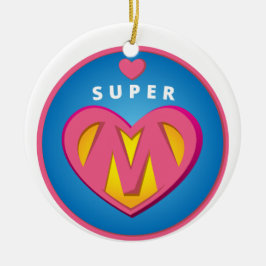 Rolig emblem för SuperheroSuperwomanmamma Julgransprydnad Keramik