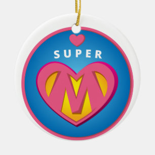 Rolig emblem för SuperheroSuperwomanmamma Julgransprydnad Keramik