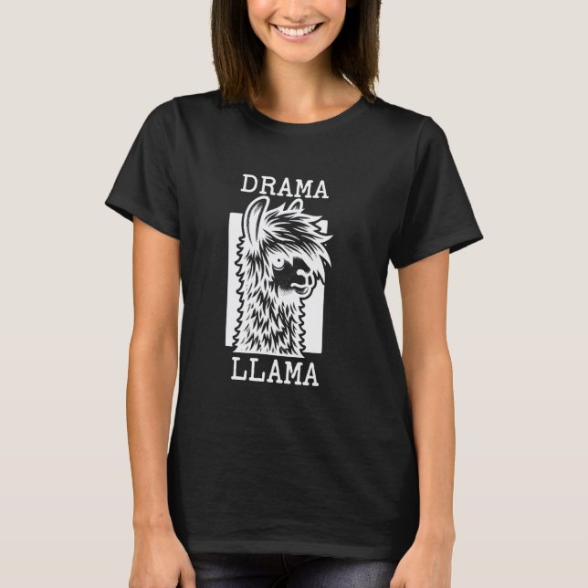 Rolig Emo Drama Lama Unik Grafisk Design T Shirt (Framsida)
