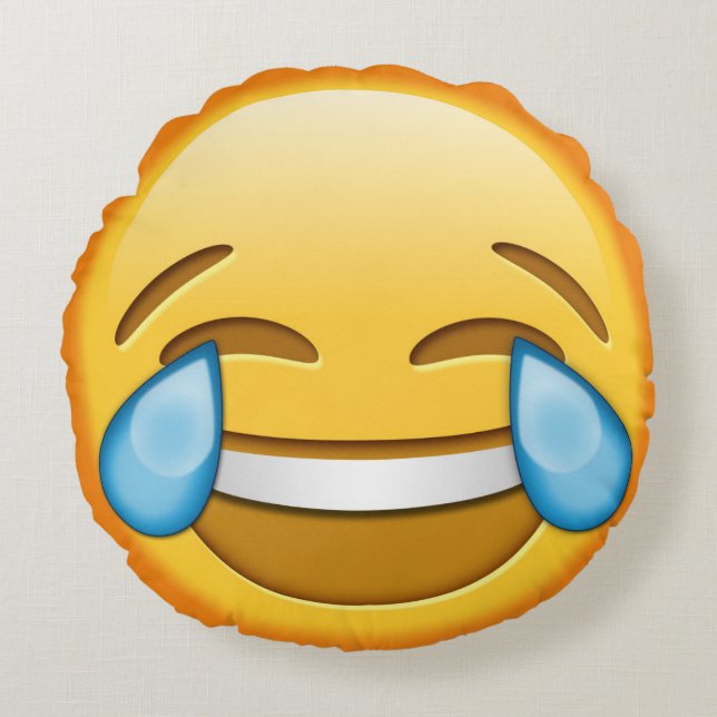 Rolig Emoji dekorativ kudde med att skratta emoji (Framsidan)