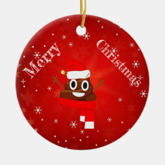 Rolig Emoji för för julPoophatt & Scarf gåva Julgransprydnad Keramik