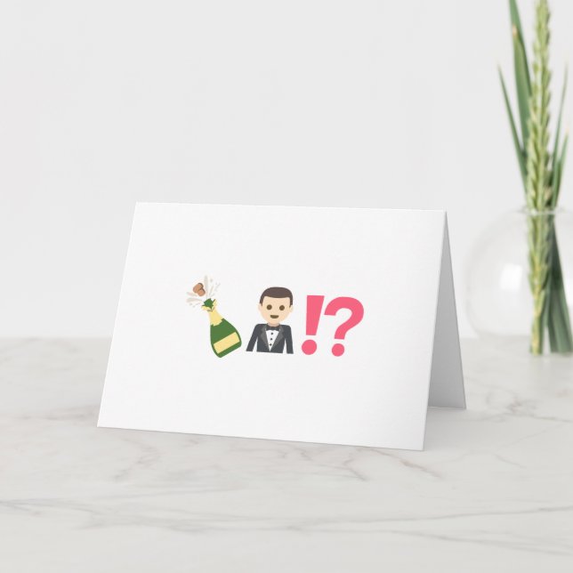 Rolig Emoji Groomsmanförfrågan Inbjudan (Framsida)
