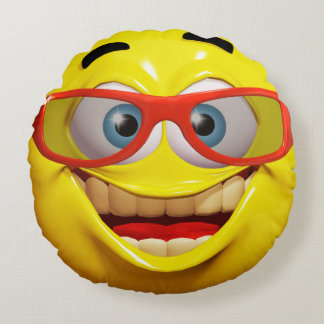 Rolig emoticon 3d rund kudde