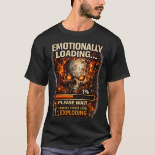 Rolig Emotionell Laddningskalle T-Shirt – Stress L