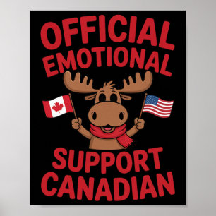 Rolig emotionell stöd kanadensisk hockeyspelare Co Poster