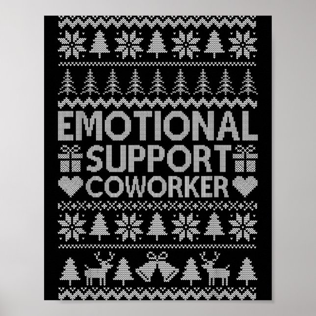 Rolig Emotionell Stöd Kollega Kontor Fult Jul Poster (Framsidan)