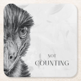 Rolig Emu Coaster | Inte Räkna Underlägg Papper Kvadrat