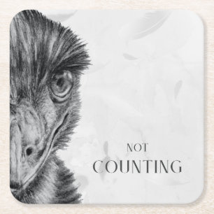 Rolig Emu Coaster Inte Räkna Underlägg Papper Kvadrat