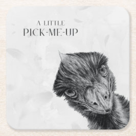 Rolig Emu Coaster | Lite Uppiggande Underlägg Papper Kvadrat