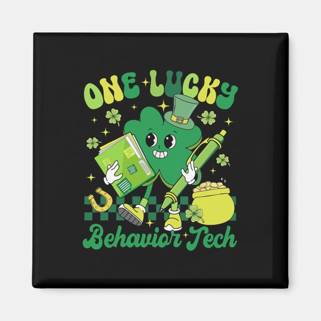 Rolig En Lucky Beteende Tech St Patricks Day A Rb Magnet (Framsidan)
