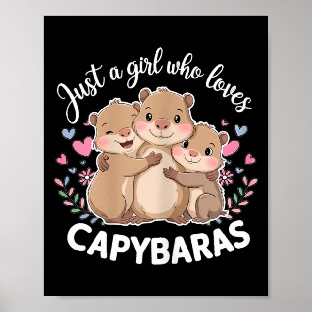 Rolig En Tjej Som älskar Kapybaror Cool Kapybara Poster (Framsidan)