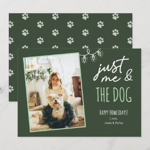 Rolig Endast Jag & Hunden Howlidays Foto Grön Julkort