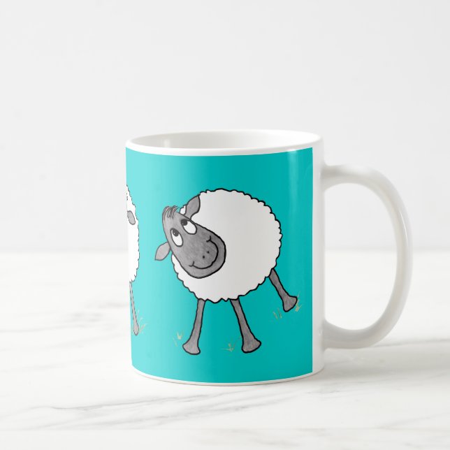 Rolig enfaldig fårRingermugg, turkos Mugg (Höger)