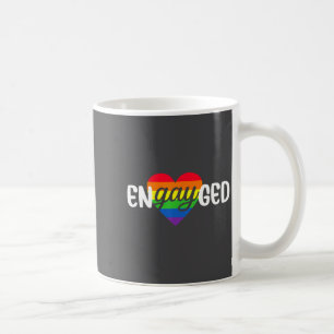 Rolig Engagerad Homosexuellt Par Förlovningsfest R Kaffemugg
