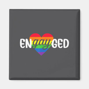 Rolig Engagerad Homosexuellt Par Förlovningsfest R Magnet