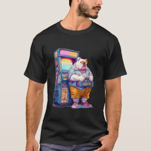 Rolig engelsk Bulldog Gamer Hund 80s Retro Arkad S T Shirt