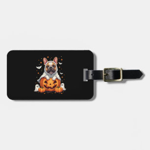 Rolig engelsk Bulldog-ghost Boo Halloween Kvinnor Bagagebricka