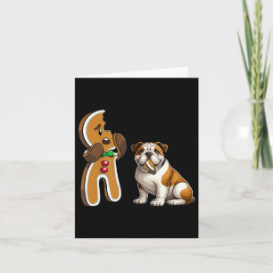 Rolig engelsk Bulldog Hund Bitande Pepperkaka Glad Kort