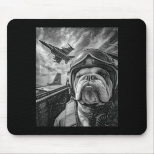 Rolig engelsk Bulldog Selfie Jaktplan Parti Flyg Musmatta